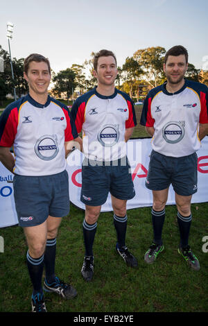 Sydney, Australien. 25. Juli 2015. Beamten für die Sydney University Football Club letzte Spiel auf dem berühmten Nr. 1 Oval vor dem Umzug auf die neue Entwicklung auf Oval Nr. 2 im Jahr 2016. Bildnachweis: MediaServicesAP/Alamy Live-Nachrichten Stockfoto