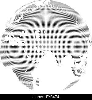 Vektor-Illustration der Weltkugel mit quadratischen Punkten Stock Vektor