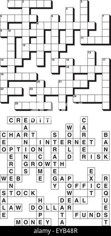 Leer und gelöste Business Crossword Puzzle Stock Vektor