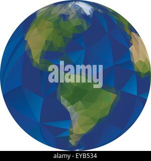 Vektor-Illustration von niedrigen Polly World Stock Vektor