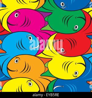Nahtlose Fischmuster Tessellation Textur Stock Vektor