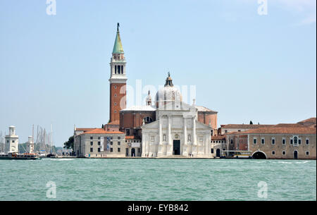 Italien - Venedig - San Marco Becken - Isola San Giorgio - San Gioirgio Maggiore - Wahrzeichen Kirche - jetzt eine Kulturstiftung Stockfoto