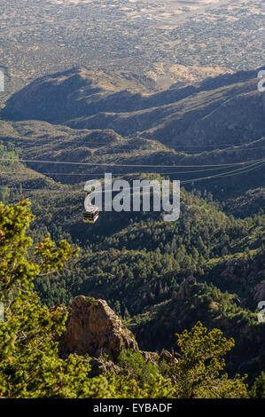 Sandia Peak Pendelbahn mit Blick auf das Tal des Rio Grande. Albuquerque. New-Mexico. USA Stockfoto