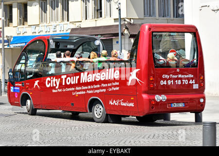 Marseille Frankreich single Decker City Tour von Marseille nach oben offene Sightseeing Bus bus Stockfoto