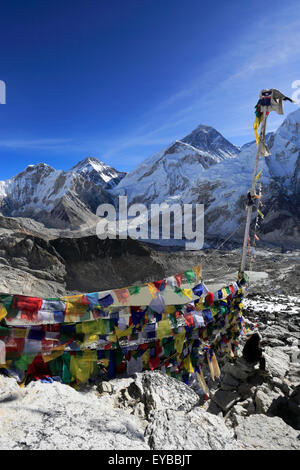 Gipfel des Kala Patthar Berg 5550M, Everest base camp Trek, Sagarmatha Nationalpark, UNESCO-Weltkulturerbe, Solu-Khumbu Stockfoto