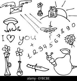 Vektor-Set der handgezeichneten verschiedenen doodles Stock Vektor