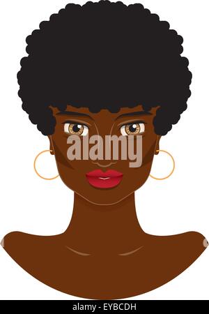 Vektor-Porträt einer schönen afro-amerikanische Frau mit kurzen Haaren Stock Vektor