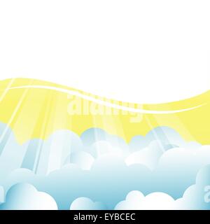 Vektor-Hintergrund mit Wolken und Sonne Stock Vektor