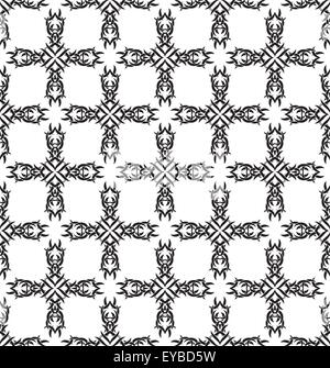 Gotische monochrome nahtlose wiederholendes Muster von kreuzen Stock Vektor