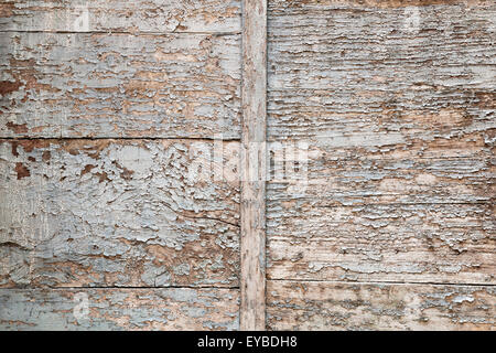 Zusammenfassung Hintergrund der alten lackiertem Holz mit peeling Paint Textur in verblichenen blauen und braunen Farben Stockfoto
