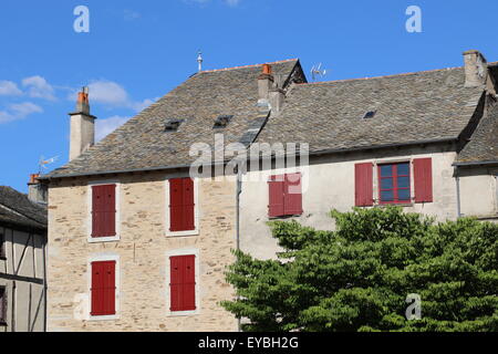 Dorf von Sauveterre-de-Rouergue, Frankreich Stockfoto