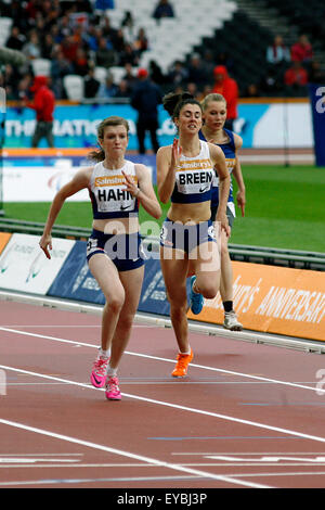 London, UK. 26. Juli 2015. Tagsüber drei Sainsbury Jubiläumsspiele im Queen Elizabeth Olympic Park am Sonntag 26. Juli 2015Sophie Hahn (GBR) die Womens T38 Welt bricht Rekord für 100m in 13.00s tagsüber drei Jubiläumsspiele Sainsbury - IPC-Grand Prix Final im Queen Elizabeth Olympic Park am Sonntag 26. Juli 2015 Credit: Dan Cooke/Alamy Live News Stockfoto