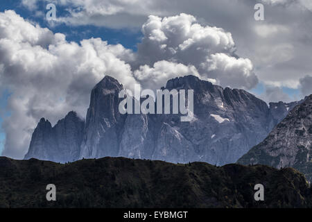 Die Agner massiv mit Mt. Lastei d'Agner. Die Pale di San Martino. Die Dolomiten. Stockfoto