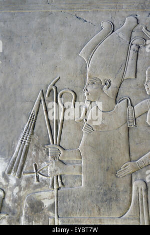 Luxor, Ägypten, Grab des Khaemhet Mahu (TT57) in den Adligen Gräbern im Asasif Nekropole: der Gott Osiris. Stockfoto
