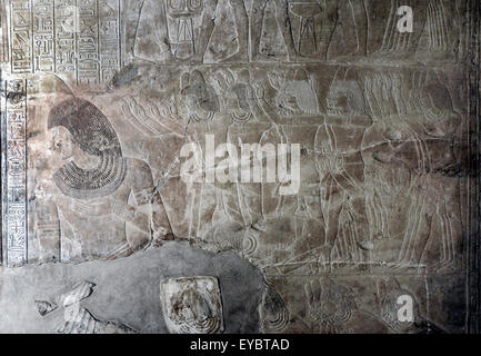 Luxor, Ägypten, Grab des Khaemhet Mahu (TT57) in den Adligen Gräbern im Asasif Nekropole: schönen Reliefs Stockfoto