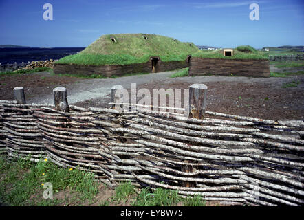 Nord Amerika, Kanada, Maritimes, Neufundland, nördliche Halbinsel beherbergt l ' Anse Aux Meadows National Historic Site, Viking sod Stockfoto