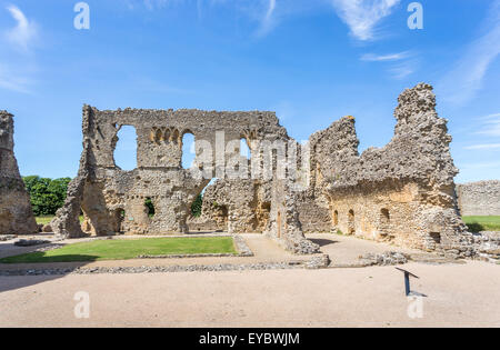 Die große Halle von Sherborne alte Burg, ein 12. Jahrhundert Palast, Sherborne, Dorset, Großbritannien im Sommer Stockfoto