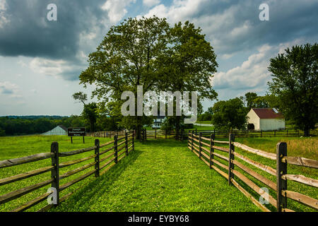 Die historischen Joseph Poffenberger Bauernhof am Antietam National Battlefield, Maryland. Stockfoto