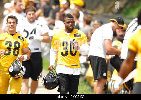 Latrobe, Pennsylvania, USA. 26. Juli 2015: Kevin Fogg #30 während der Pittsburgh Steelers-Trainingslager in St. Vincent College in Latrobe, Pennsylvania. Bildnachweis: Cal Sport Media/Alamy Live-Nachrichten Stockfoto
