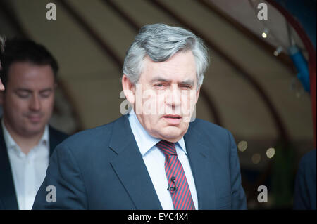 Ehemalige britische Premierminister, Gordon Brown, die an das Edinburgh International Book Festival. Stockfoto