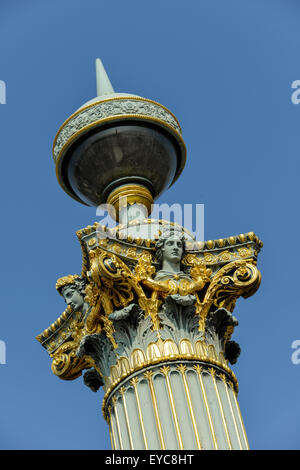 Straßenlaterne, Detail, Place De La Concorde, Paris, Frankreich Stockfoto