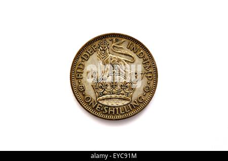 1937 ein Schilling britische Münze Stockfoto