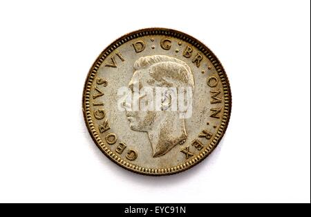 1937 ein Schilling britische Münze Stockfoto