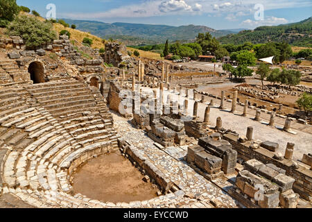 Kleines Odeon Amphitheater in Ephesus in der Nähe von Selcuk, Kusadasi, Türkei, eine alte Stadt mit einer Geschichte der griechischen und römischen Besetzung. Stockfoto