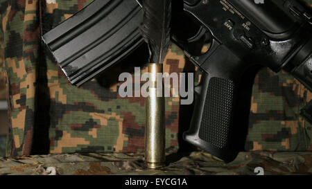 M16 Gewehr und Kugel Stockfoto