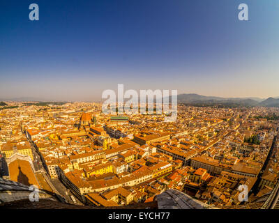 Stadtbild von Florenz. Aufnahme aus der Kuppel der Kathedrale von Florenz. Florenz. Italien. Stockfoto
