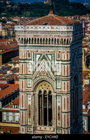 Giottos Campanile oder Glockenturm, Teil der Kathedrale von Florenz oder des duomo. Florenz. Italien. Stockfoto