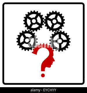 Menschlichen Kopfbedeckung Fragezeichen, Vektor Stockfoto