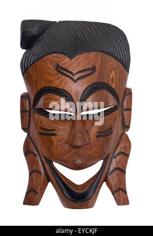 Afrikanische Maske isoliert auf weiss Stockfoto
