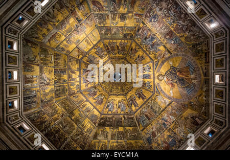 Mosaik-Decke des Duomo Florenz Baptisterium Florenz, Italien. Stockfoto