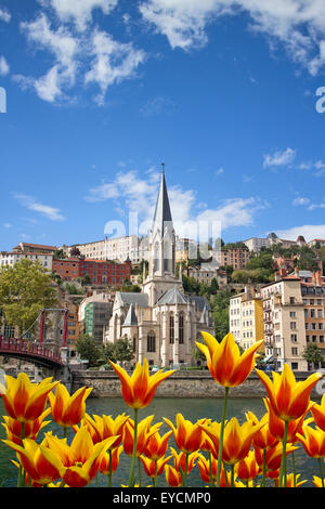 Frühling in der Altstadt von Lyon Stockfoto