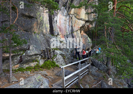 Astuvansalmi Felsmalereien, Lejon Finnland Stockfoto