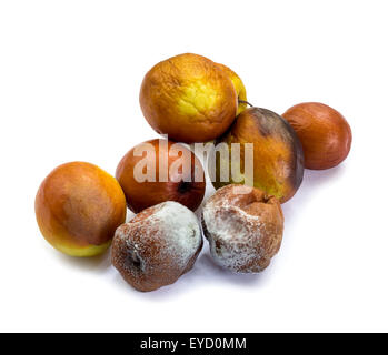 Faul "Affen Apfel" Obst auf weißem Hintergrund und Clipping-Pfad Stockfoto