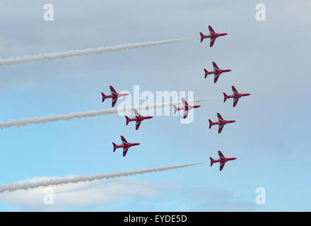 Royal Air Force Red Arrows anzeigen Team in Sunderland Airshow 2015 Stockfoto