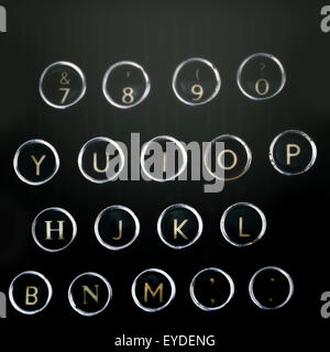 Briefe von einer alten Schreibmaschine Stockfoto