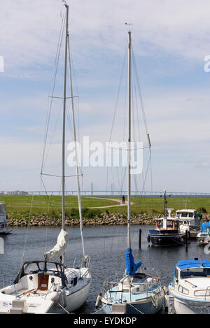 Sportboote in Westport in Malmö, Schweden Stockfoto