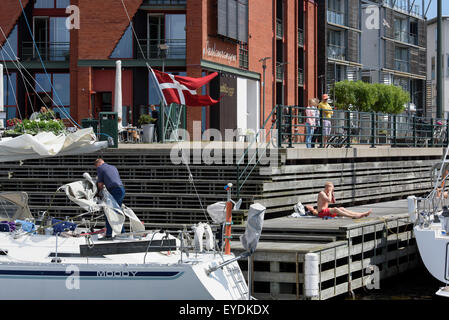 Sportboote in Westport in Malmö, Schweden Stockfoto