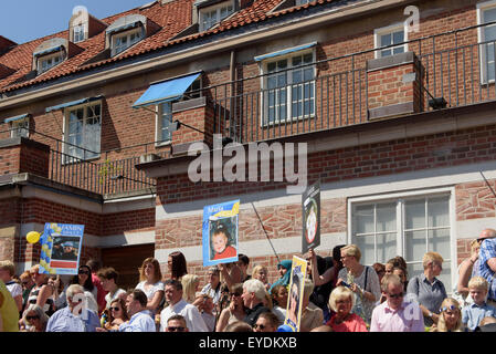 Neue Studenten feiern den Beginn ihres Studiums in Kristianstad, Provinz Skåne, Schweden Stockfoto