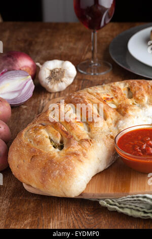 Stromboli gefüllte Brot Stockfoto