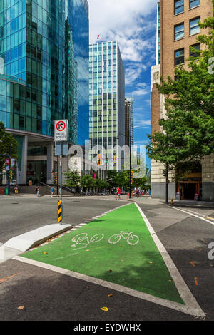 Radweg, Downtown Vancouver, BC, Kanada Stockfoto