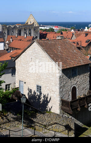 Blick vom Klinten Hil über historische Stadt Visby, Insel Gotland, Schweden Stockfoto