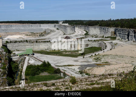 Steinbruch Zement arbeitet in Slite, Insel Gotland Schweden Stockfoto