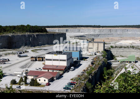 Steinbruch Zement arbeitet in Slite, Insel Gotland Schweden Stockfoto