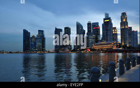 Singapur Stadt Skyline Finacial Bezirk Stockfoto