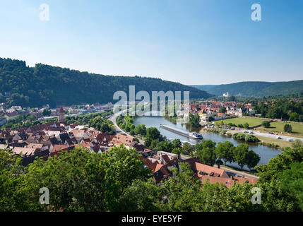 Stadtbild, Mains, Kreuzwertheim in Unterfranken auf der rechten Seite, Tauberfranken, Baden-Württemberg, Deutschland Stockfoto