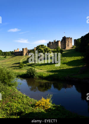 Alnwick Castle von der Löwen-Brücke Alnwick Northumberland England Stockfoto